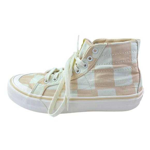 Vans SK8-Hi 138 Decon Women's Pink Check Lace Up High Top Sneakers Shoes Size 10 - Picture 1 of 5